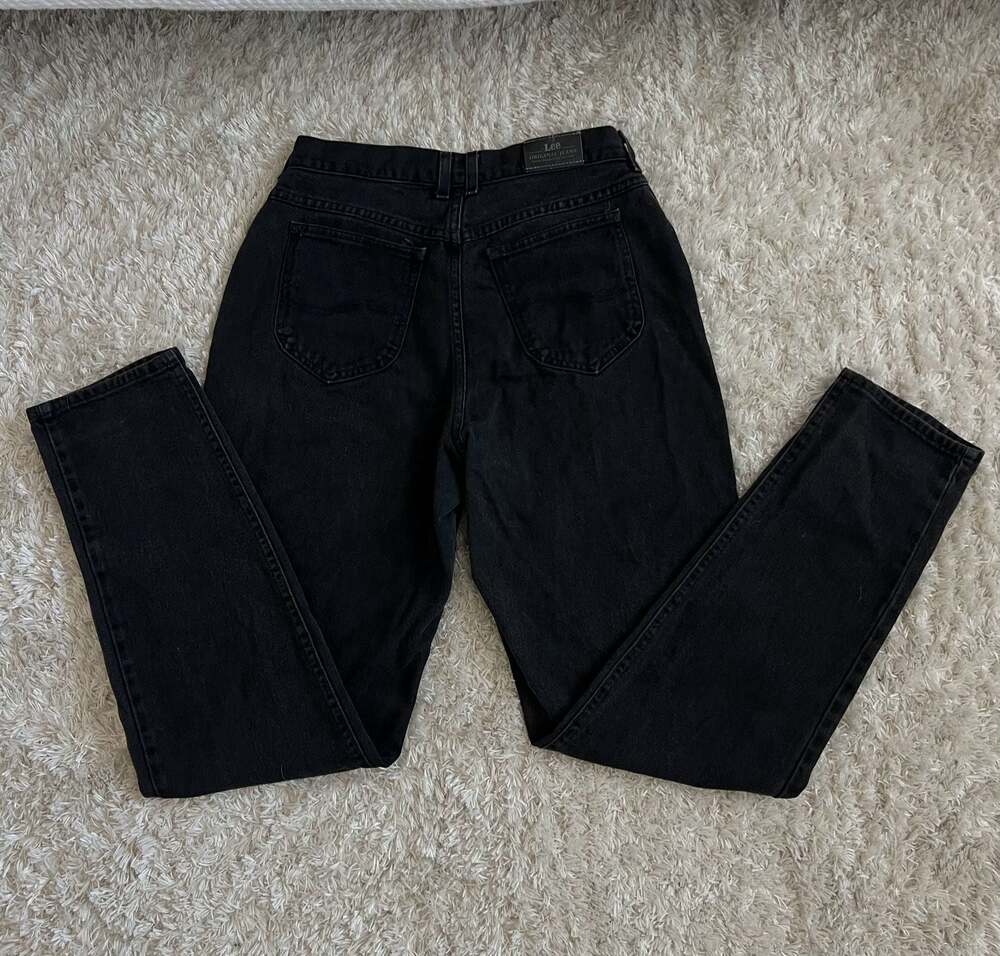 Vintage Lee Original Jeans Women's High-Rise Black Denim Jeans Size 12L